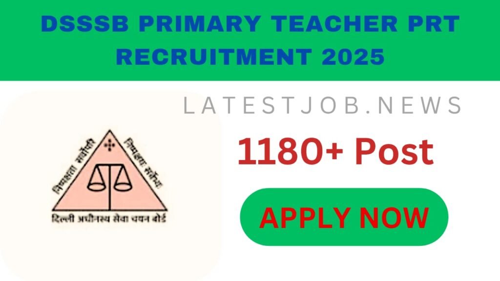 DSSSB Primary Teacher (PRT) Recruitment 2025 – Apply Online