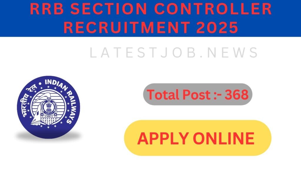 RRB Selection Controller Recruitment 2025 Apply Online