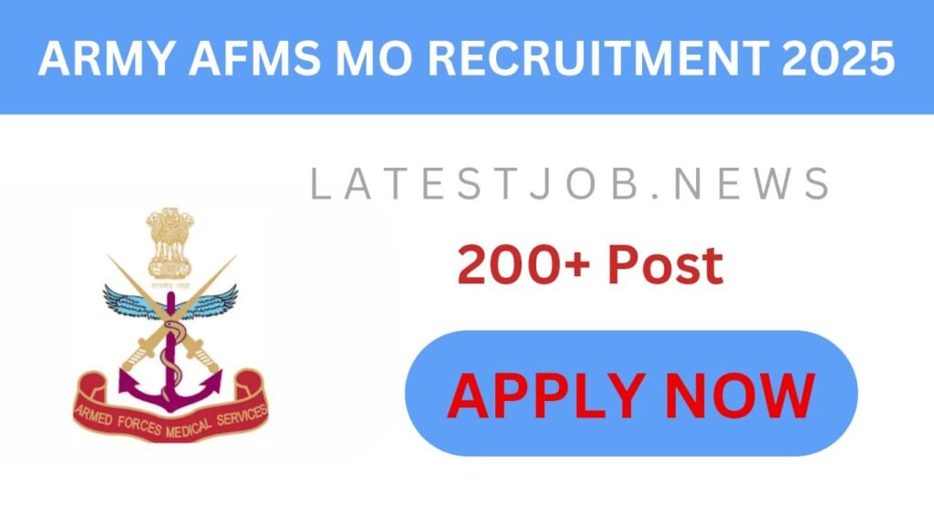 Army AFMS MO Recruitment 2025: Apply Online