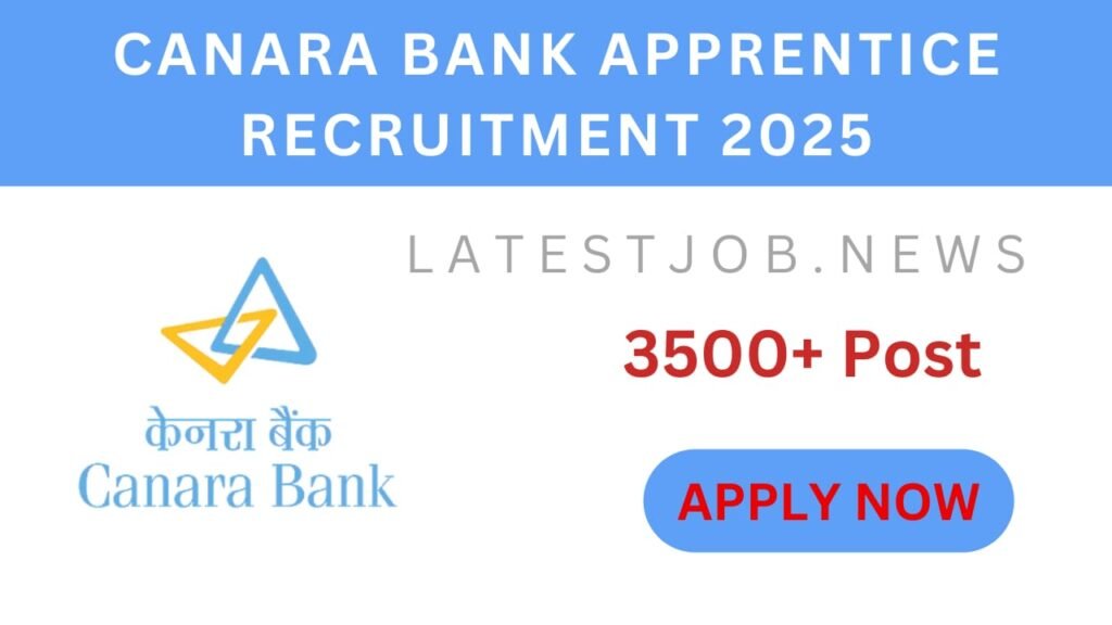 Canara Bank Apprentice Recruitment 2025 – 3500 Vacancies Apply Online