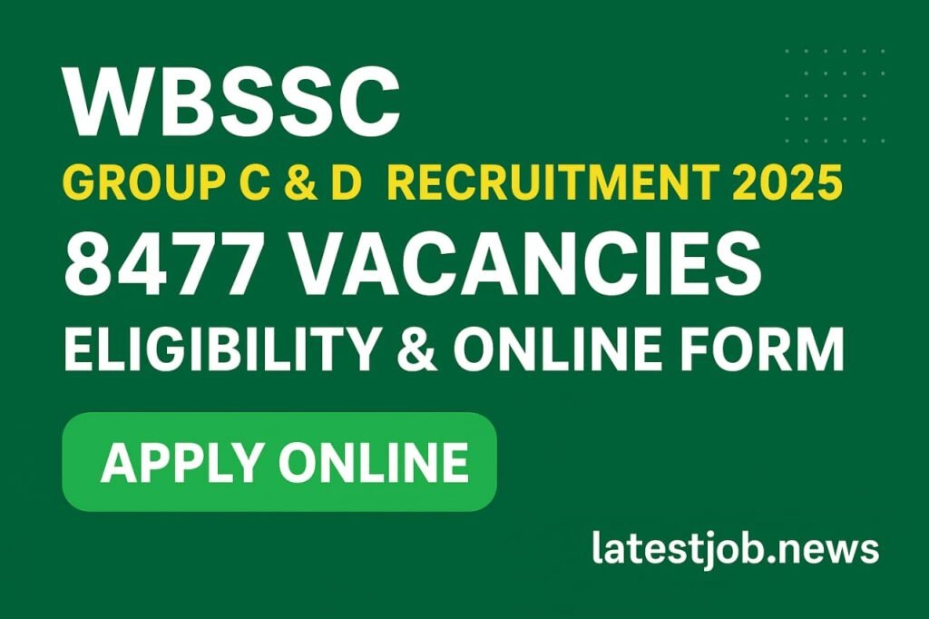 WBSSC Group C & D Recruitment 2025: Apply Online for 8477 Posts