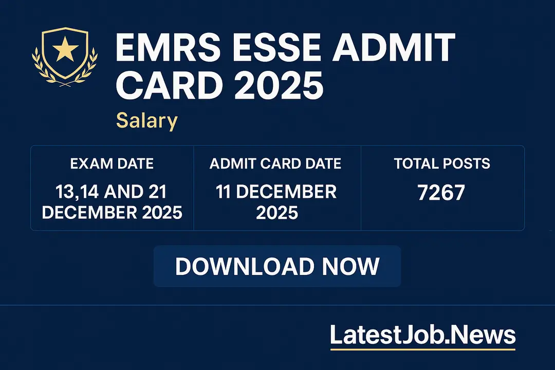 EMRS ESSE Staff Selection Exam Admit Card 2025